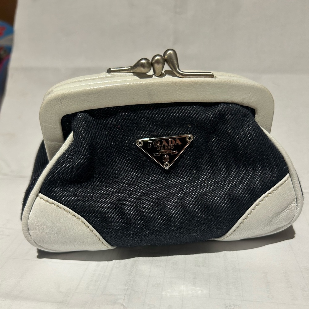 PRADA MILANO Denim Wristlet Authentic
